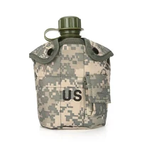 outdoor kettle tactical water bottle army water canteen kettle with pouch cup set for camping hiking backpacking survival