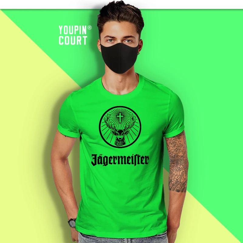 

Evelyn C. Connor MenS Jagermeister Logo T Shirts White 100% Cotton Short Sleeve O-Neck Tops Tee Shirts Personality