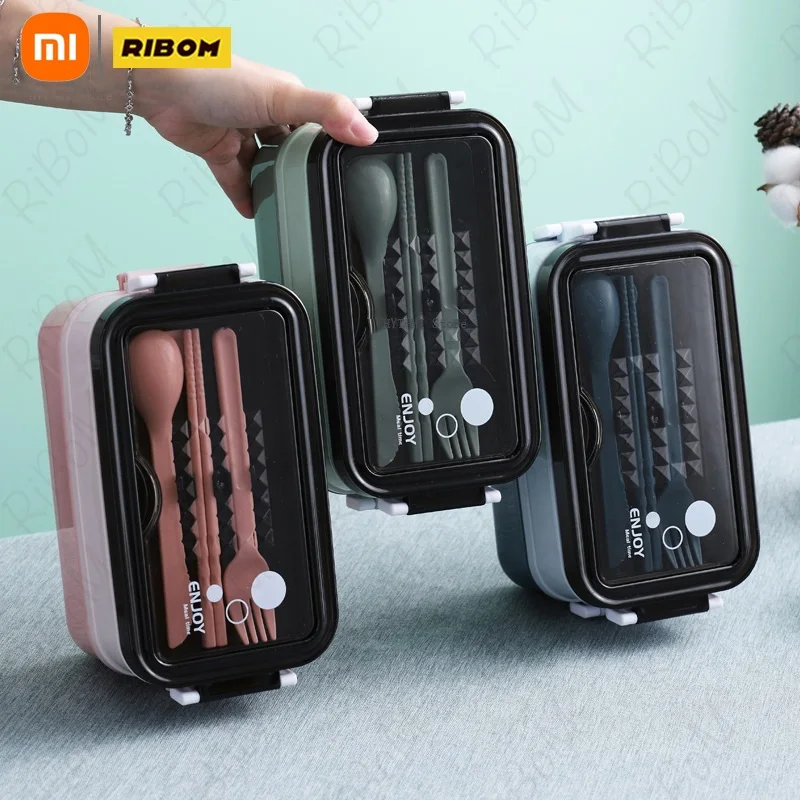 

New Xiaomi 304 Stainless Steel Lunch Box Bento Box 2layers Microwae Heating Lunch Container Food Storage Box