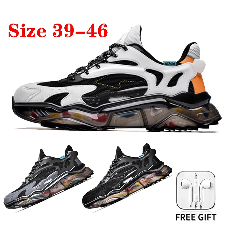 Outdoor Casual Shoes Men’s 2022 Fashion Breathable Non-slip Platform Sport Dad Shoes Male Size 39-46