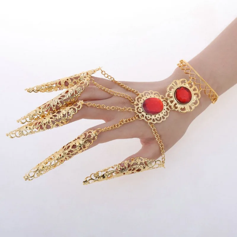 Женская накидка для танца живота красная индийских танцев золотистая с длинными