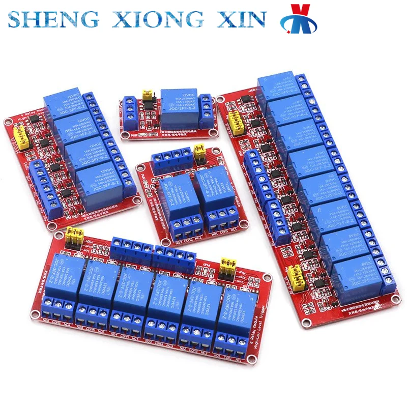 

1pcs 1/2/4/6/8 Way 5V12V24V Relay Module Optocoupler Isolation High And Low Level Trigger Microcontroller