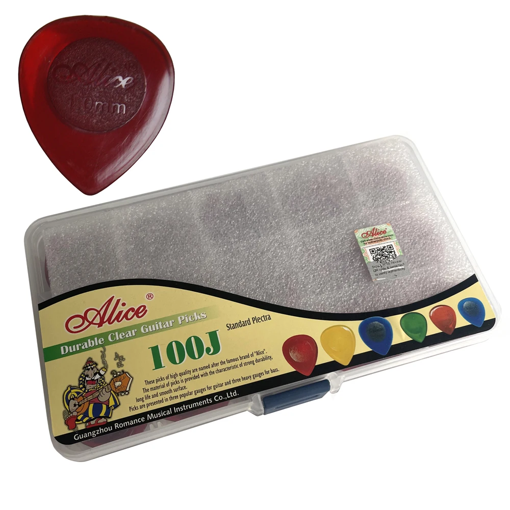 

100Pcs Alice Red Heavy 1mm 30x25mm Teardrop Waterdrop Standard Guitar Picks Plectrums For Electric Guitar Bass