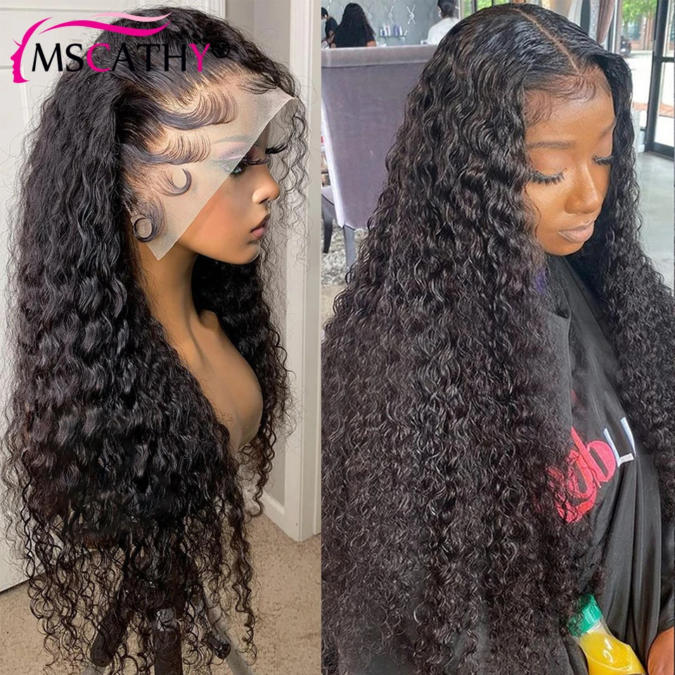 Deep Water Wave Lace Front Wigs For Black Women Highlight Curly Ombre Lace Front Human Hair Wig HD Lace Frontal Wigs Preplucked