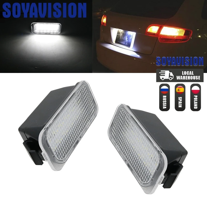 

2 шт. светодиодные лампы номерного знака для Ford Jaguar XJ XF Fiesta Focus S-MAX Grand C Max Mondeo Kuga Galaxy Ecosport Canbus