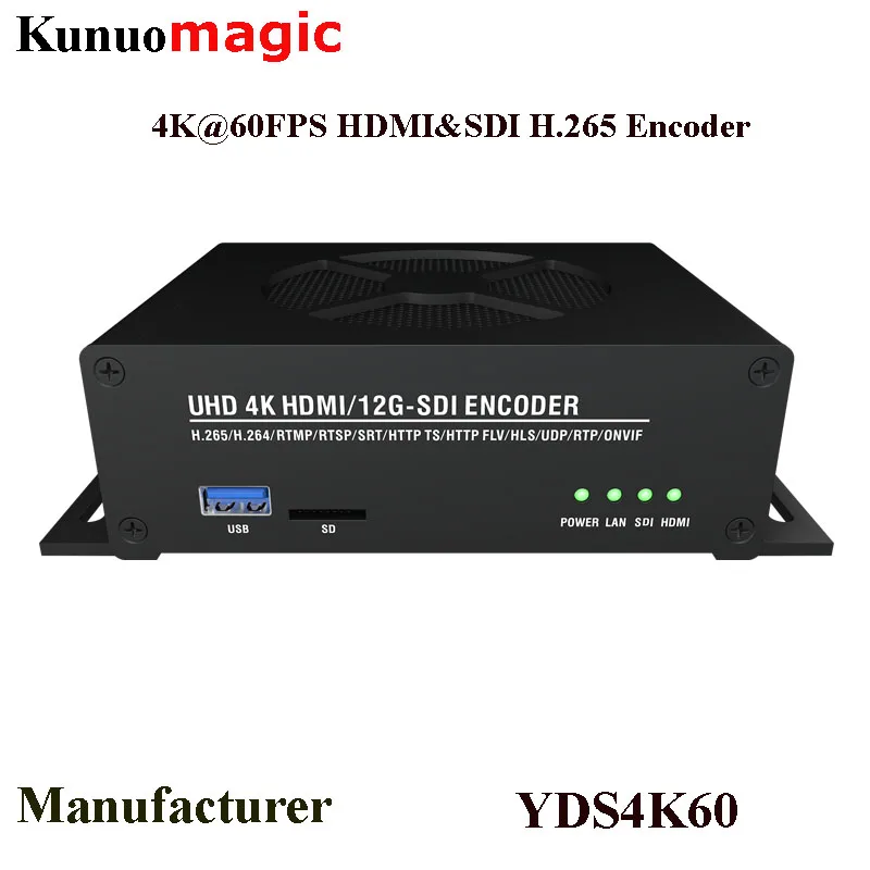 H.265 HEVC 4K 60fps видео в реальном времени SMPTE HDR HDMI-совместимый энкодер RTMPS RTSP SRT UDP