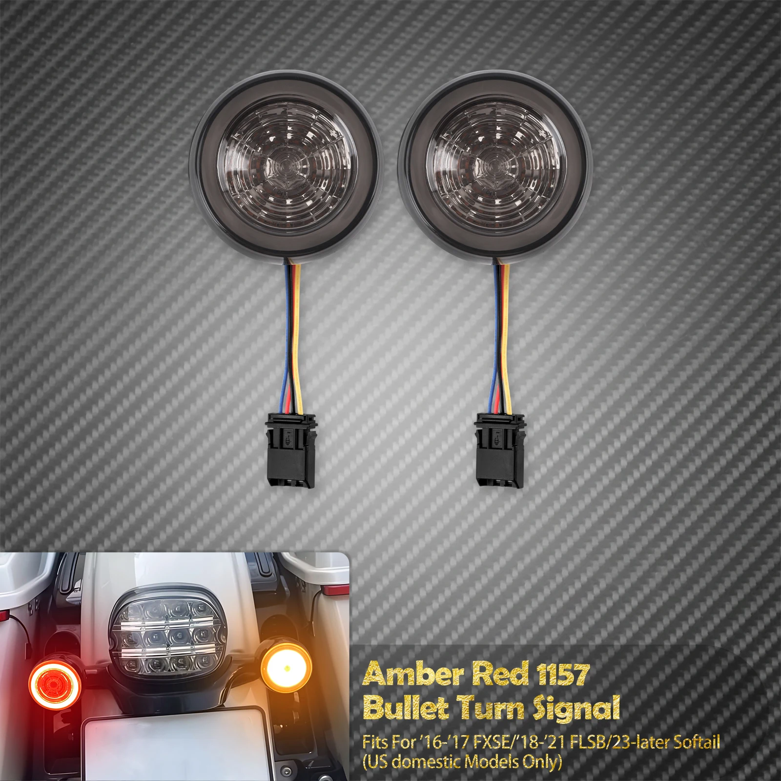 

Задние светодиодные вставки указателей поворота для мотоцикла, индикатор стоп-сигнала для Harley Softail Sport Glide FLSB 18-21 FXSE 16-2017