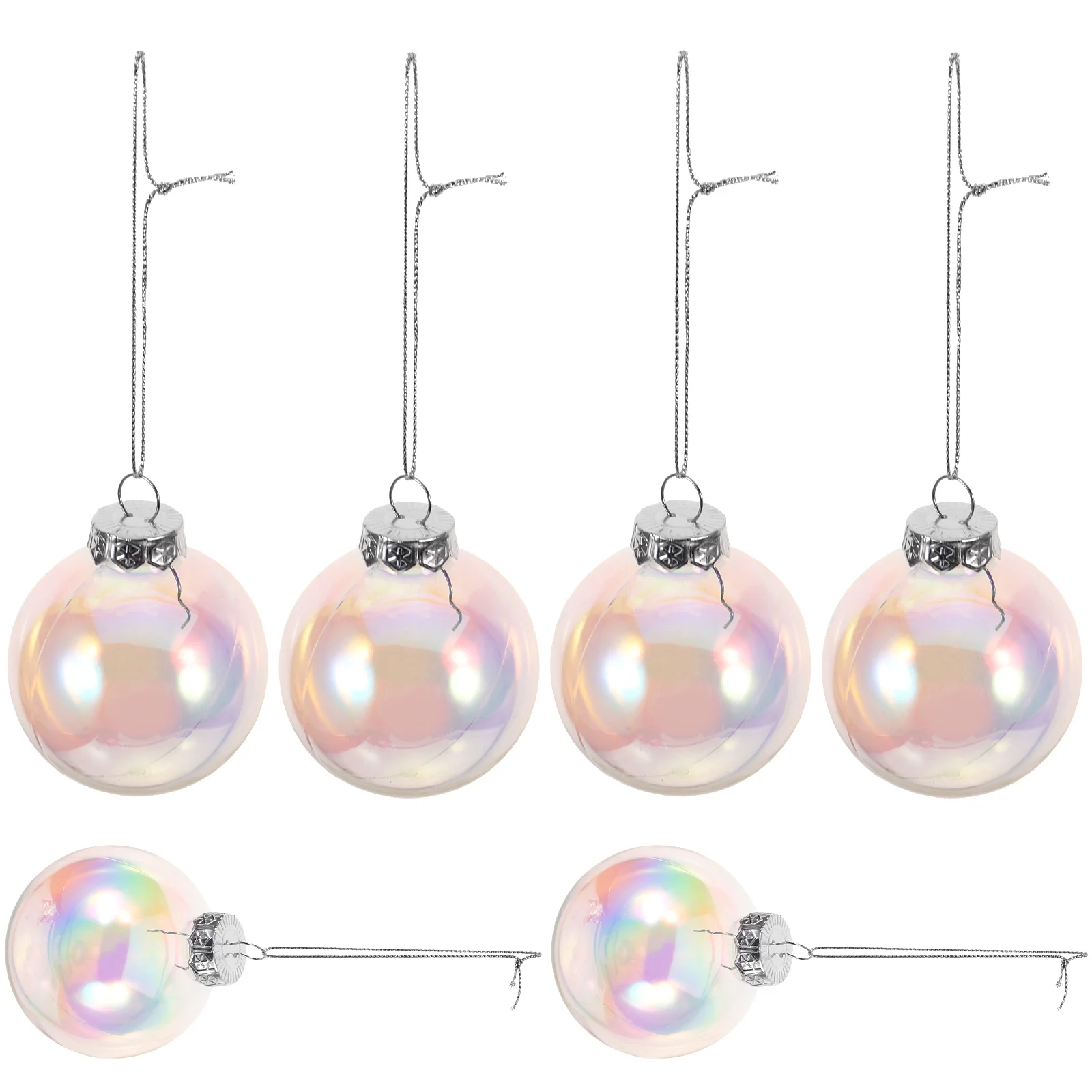 

6 Pcs Plastic Christmas Balls Decor Hanging Ornaments Xmas Pet Decoration Decorations