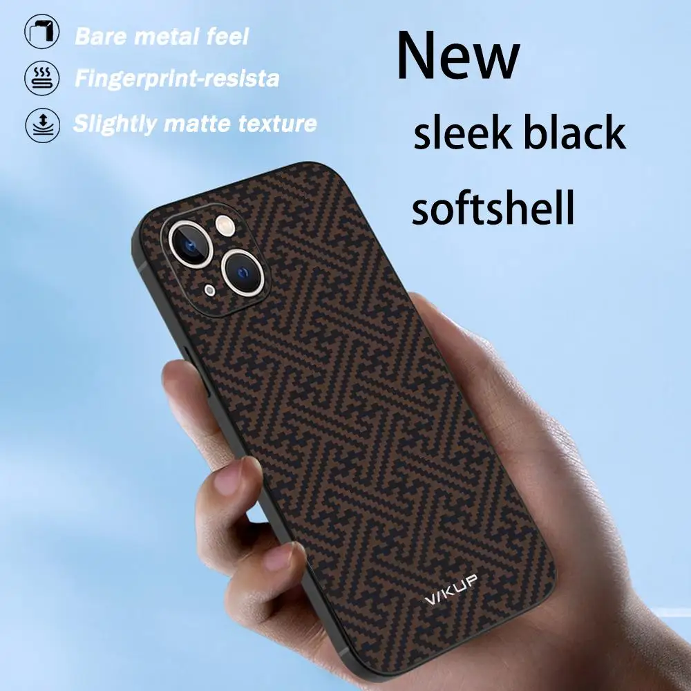 Фото Чехол для телефона PITAKA с дизайнерским узором для iPhone 17, 16, 15, 14, 13, 12 Plus, Mini, Pro, Max, мягкий, черный, противоударный №4