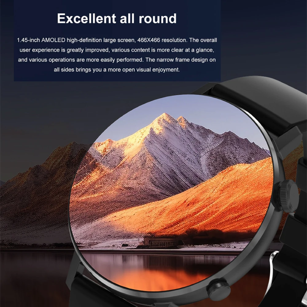 1 45-дюймовый AMOLED-экран для мужчин умные часы с синим зубом GPS-трек пульсометр