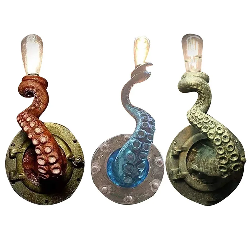 

Retro Octopus Electric Light Tentacle With Bulbs Hanging On Wall Octopus Tentacle Lamp Holder