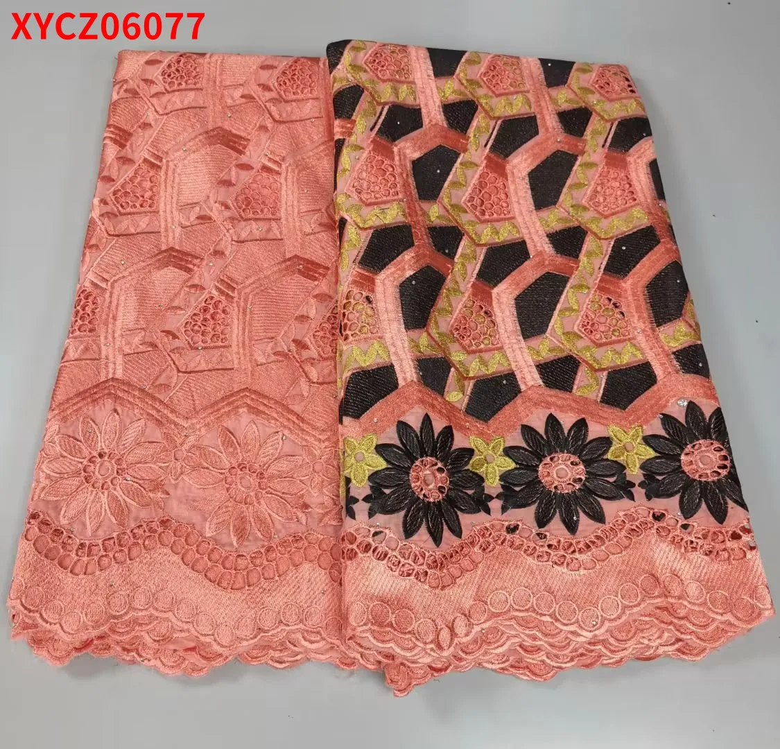 

Classic Africa cotton edge printing 2.5+2.5 yards lace fabric 1.65KG XYCZ06077