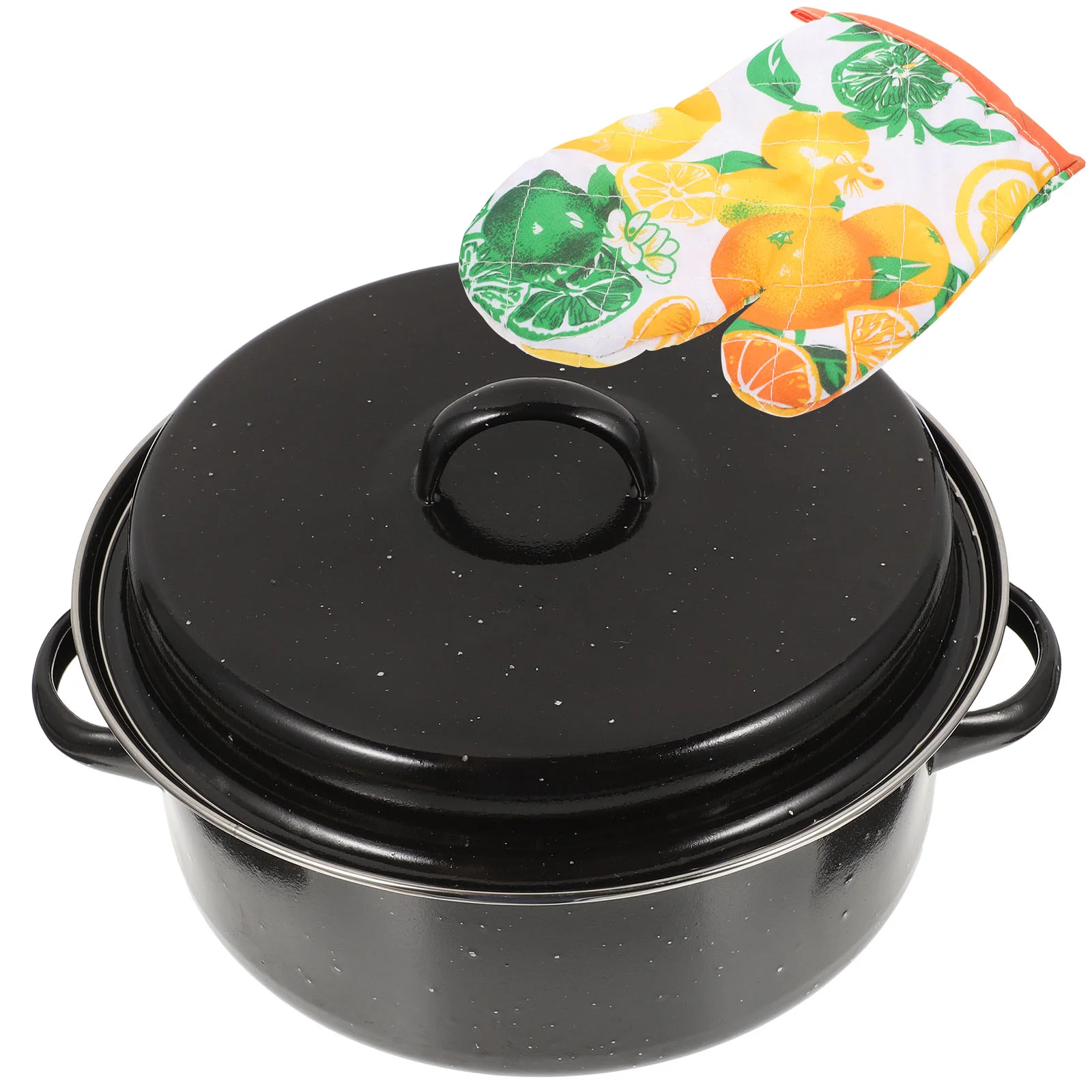 

Upkoch Broiler Pan Turkey Roasting Pan Small Turkey Roaster Enamel Steel Roasting Pan Rack Nonstick Bakeware