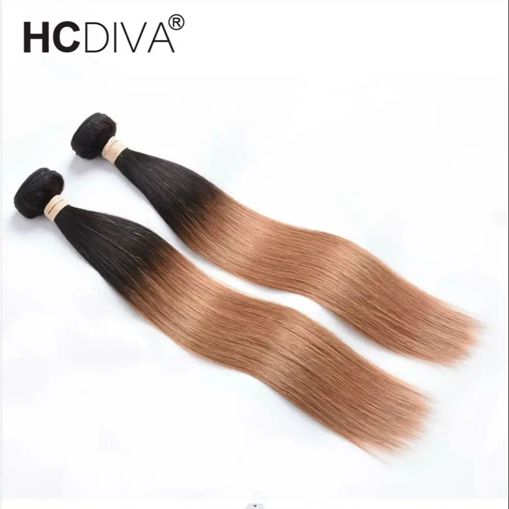 

10A 30inch Ombre Brazilian Straight Hair Bundles 1B/30 Colored Human Hair Bundles 10--30inch Two Tone Color Remy Hair Extensions