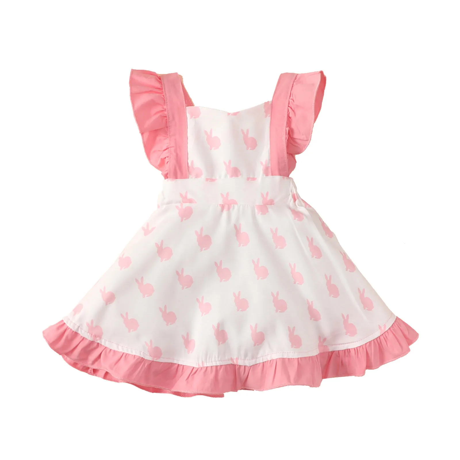 

Детское платье без рукавов, с принтом кролика, с открытой спиной