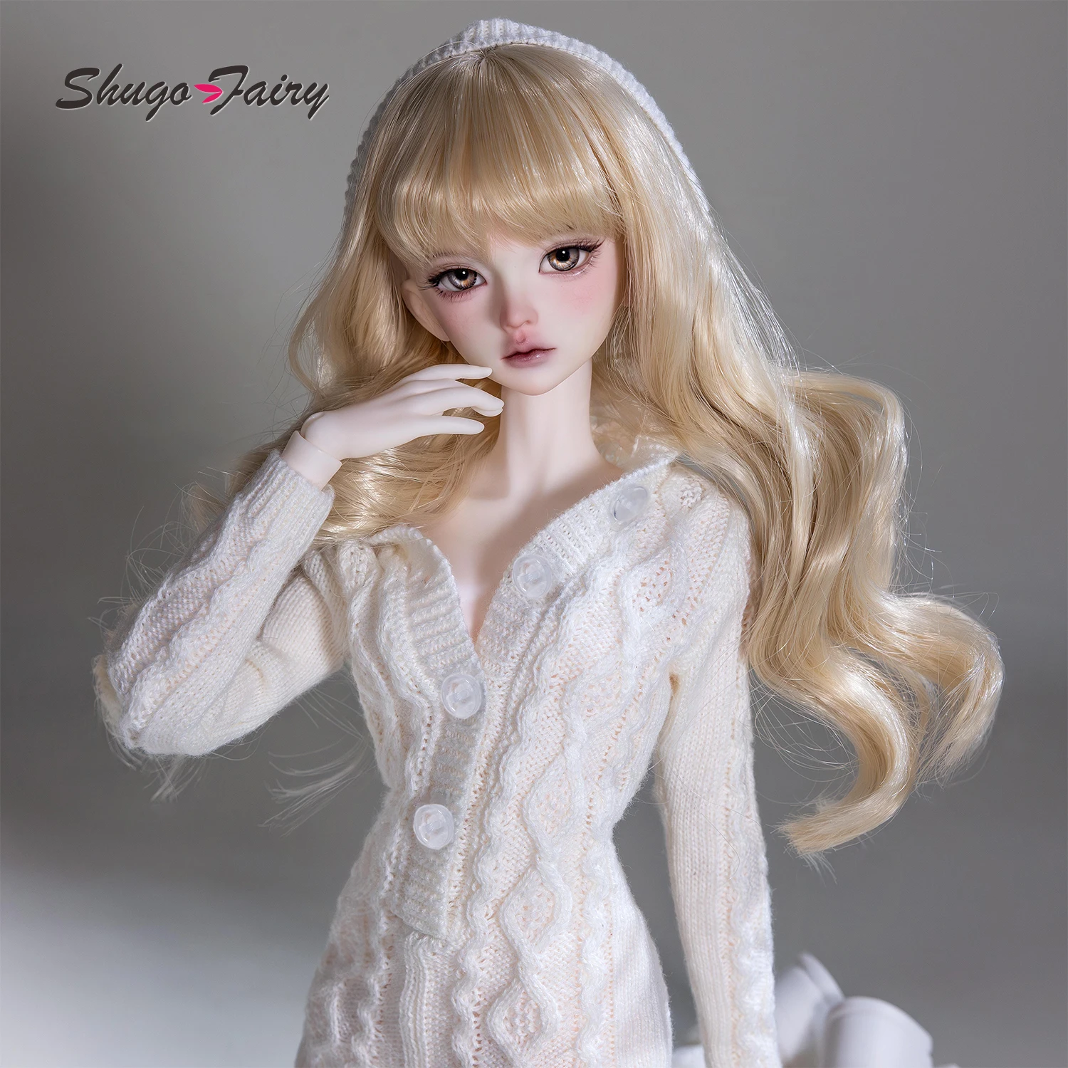 Фото Кукла BJD 1/4 Kaka H ShugaFairy MSD, полный комплект: стильный повседневный наряд для непринужденной леди — вязаный свитер с капюшоном, для шарнирной куклы №2