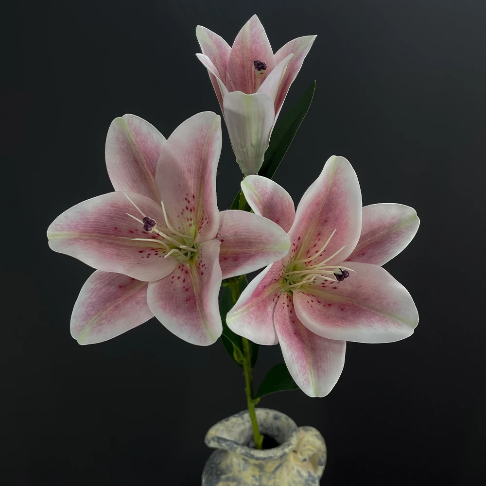 

SunMade искусственные лилии шелк 3 головки белые