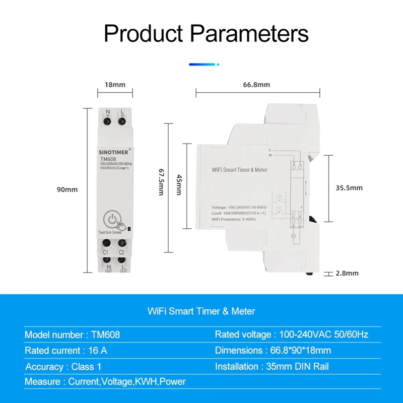 Однофазный счетчик электроэнергии SINOTIMER 1 шт. бытовой многофункциональный