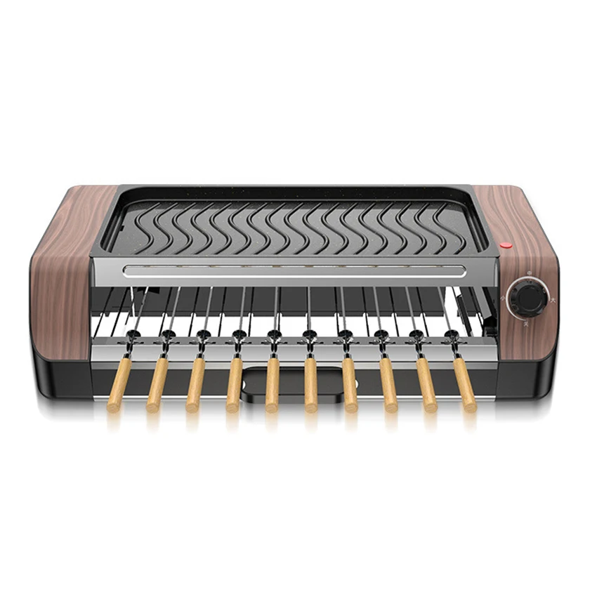 

1800W Electric Grill Electric Griddle Multifunctional Barbecue Machine Electric Grill Rotator 2 Layer Non-Stick Baking Pan 220V