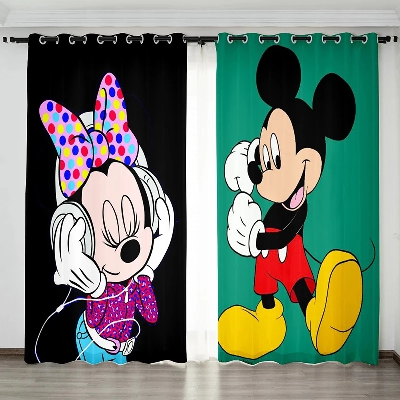 

Оконные Занавески Disney минни маус для детской комнаты, затемняющие занавески для спальни, занавески для душа на заказ