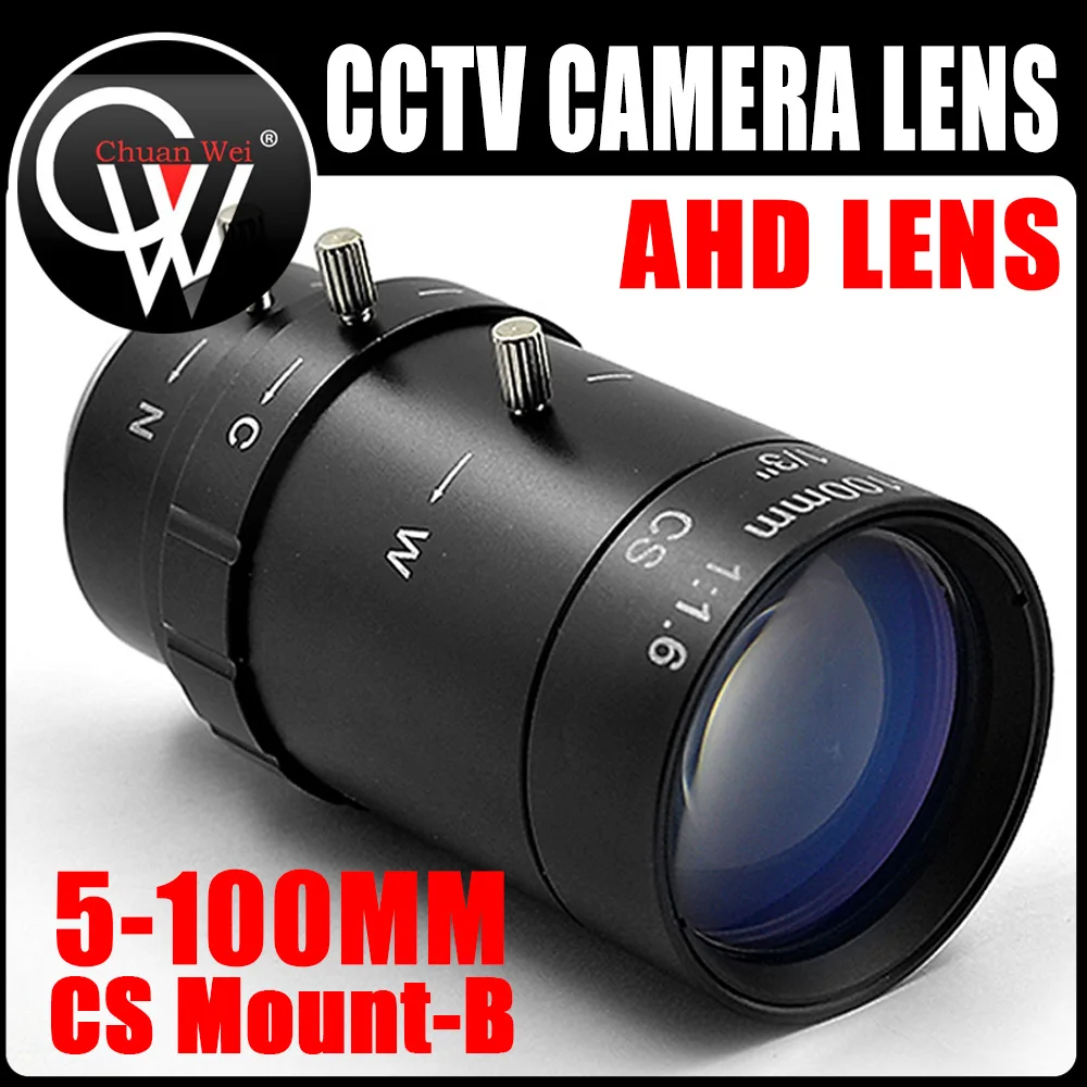 

HD 5-100 мм CS F1.6 объектив 1/3 "варифокальный зум Ручной Радужный зум-объектив для безопасности AHD IP CCTV-камера BOX -B