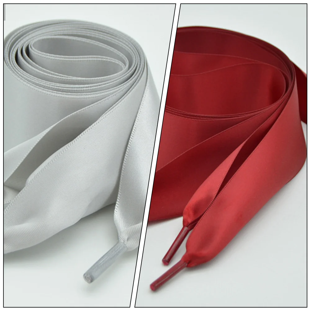 6 Pairs Flat Shoe Laces Sneakers Girls Boots Shoelaces Sneakers Satin Shoelaces White Shoe Laces Satin Shoe Laces Girls Skates