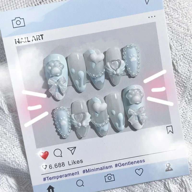 

1set Cinnamoroll Color Nail Stickers New Cartoon Resin Cute Sweet Girl Heart Diy Detachable Manicure Ins Style Kawaii Girls Gift