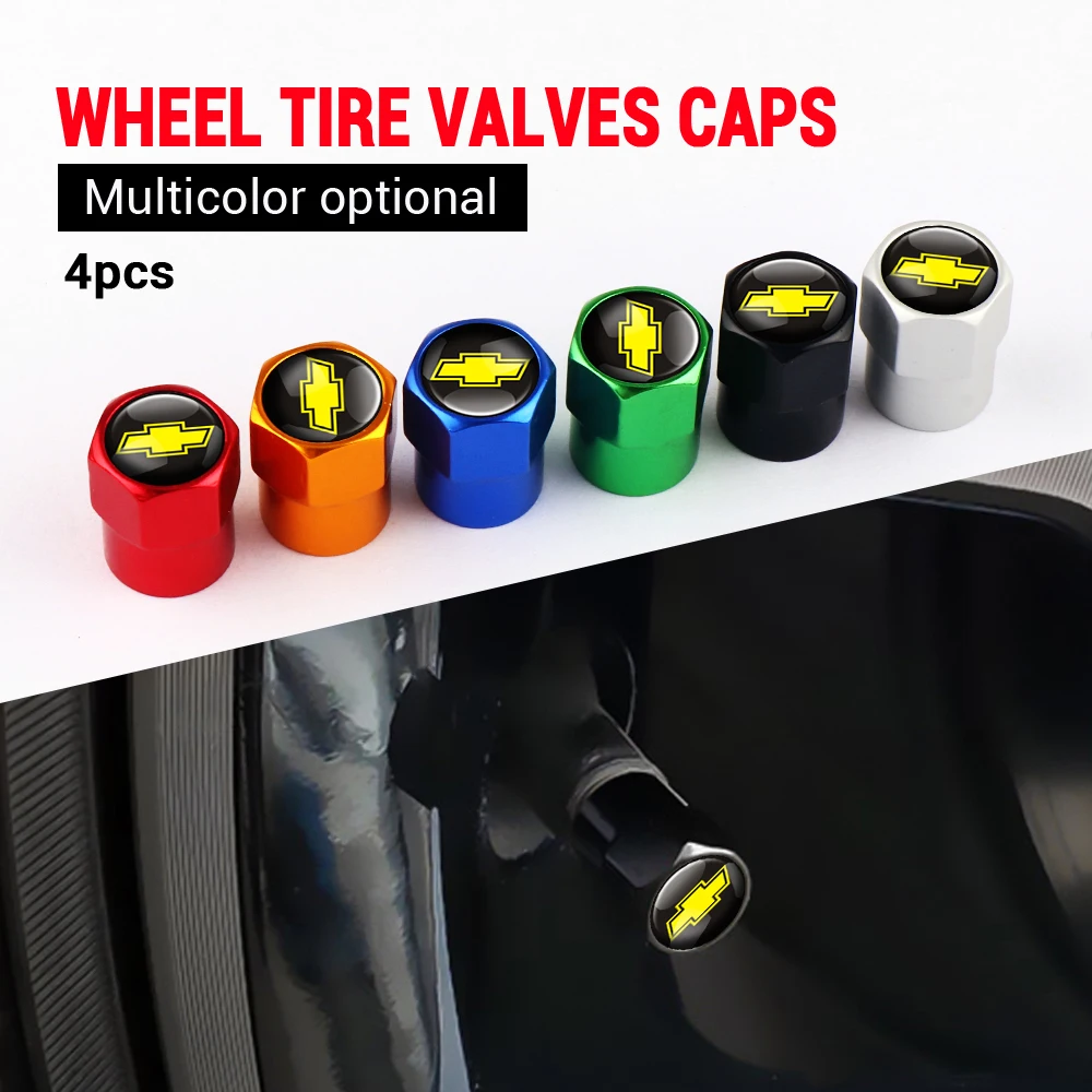 

4PCS Car Wheel Tire Valve Stem Caps Bolt-in Theftproof Covers For Chevrolet Colorado Cruze Spark Captiva Malibu Trax Aveo etc