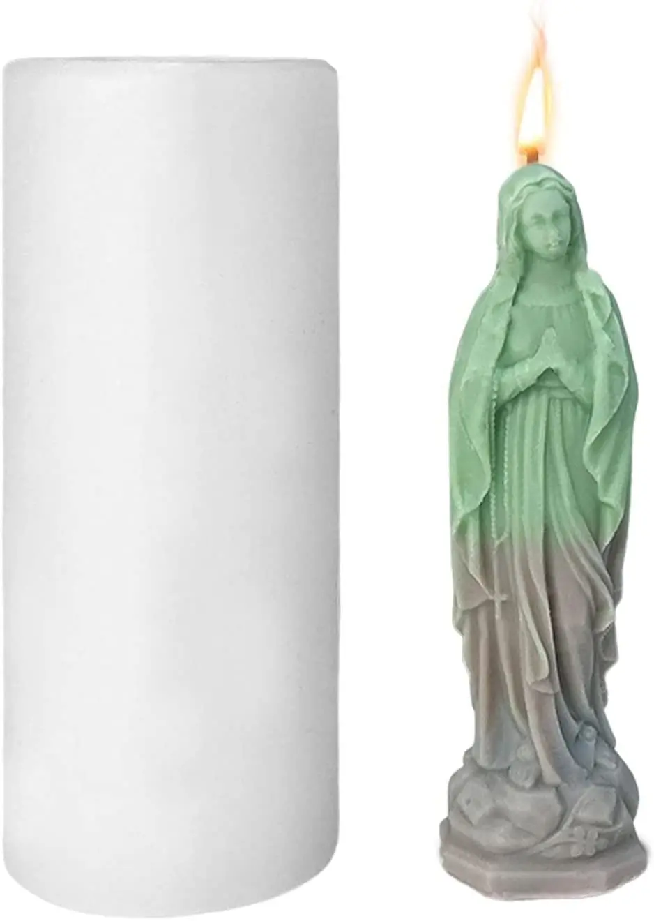 

3D Virgin Mary Silicone Candles Soap Molds for DIY Soap Candle Wax Aromatherapy Crystal Epoxy Making Ornaments Silicone Mold
