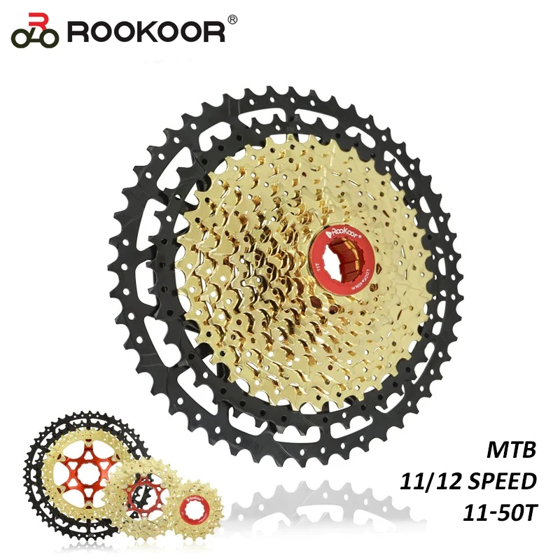 

2023 Rookoor абсолютно новый горный велосипед 11 12 Скоростей кассеты велоцидад MTB Cassete велосипедные запчасти Звездочка 11-50T Золотой Сверхлегкий