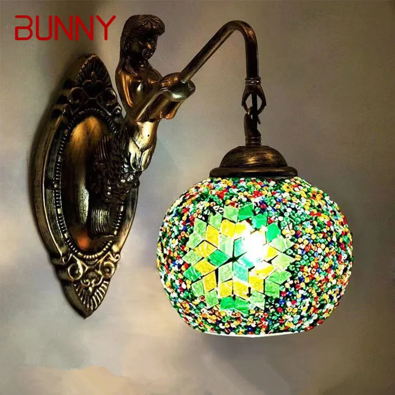 

Современный настенный светильник BUNNY в виде русалки, индивидуальное и креативное оформление гостиной, спальни, коридора, бара