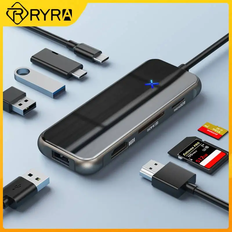 

RYRA 8 In 1 USB-C Docking Station HUB USB 3.0 Multiport Adapter 4K -compatible SD/TF PD 100W For MacBook For IPad Laptop