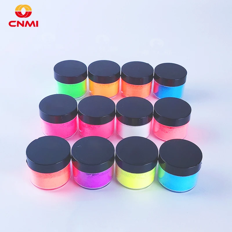 

12Jars/Set Fluorenscence Mica Powder Epoxy Resin Pigment Neon Nail Eyeshadow Dust Effect DIY Glitter Decoration Manicure Supply