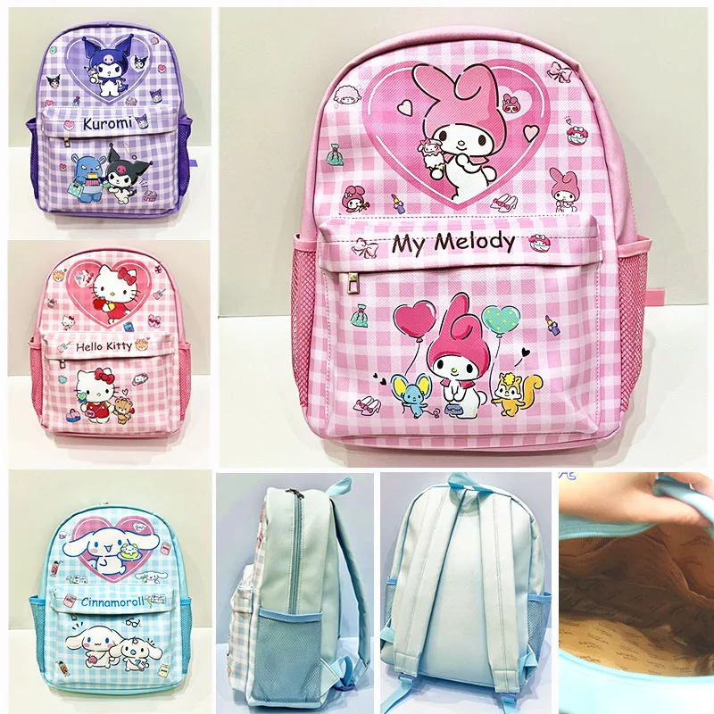 

Рюкзак Hello Kitty Kawaii Sanrios серия Cinnamoroll My Melody Kuromi Творческий аниме милый водонепроницаемый вместительный школьный рюкзак