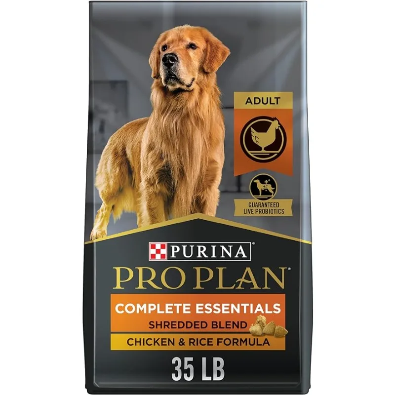 

High Protein Dog Food With Probiotics for Dogs, Shredded Blend Chicken & Rice Formula - 35 lb. Bag