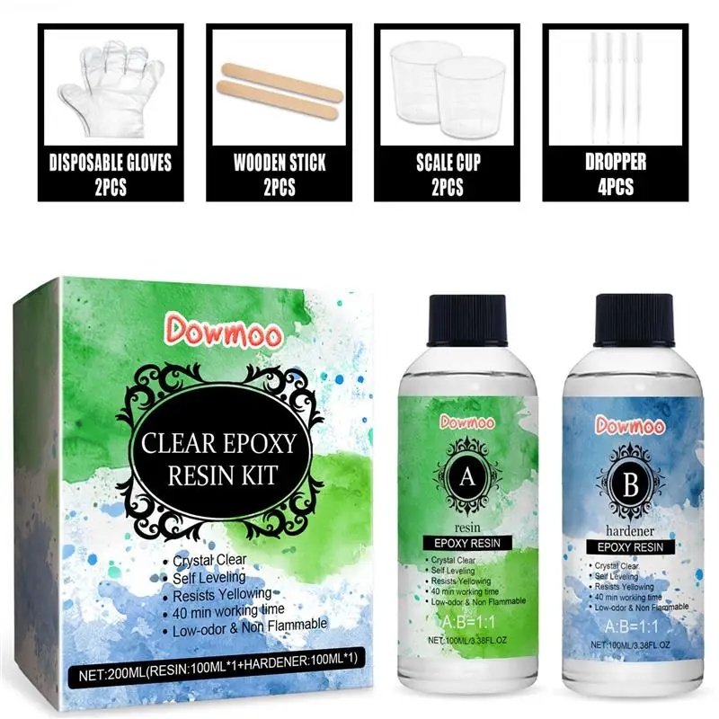 200 мл эпоксидная смола клей высокие клеи Уплотнители для DIY смолы 1:1 AB кристально