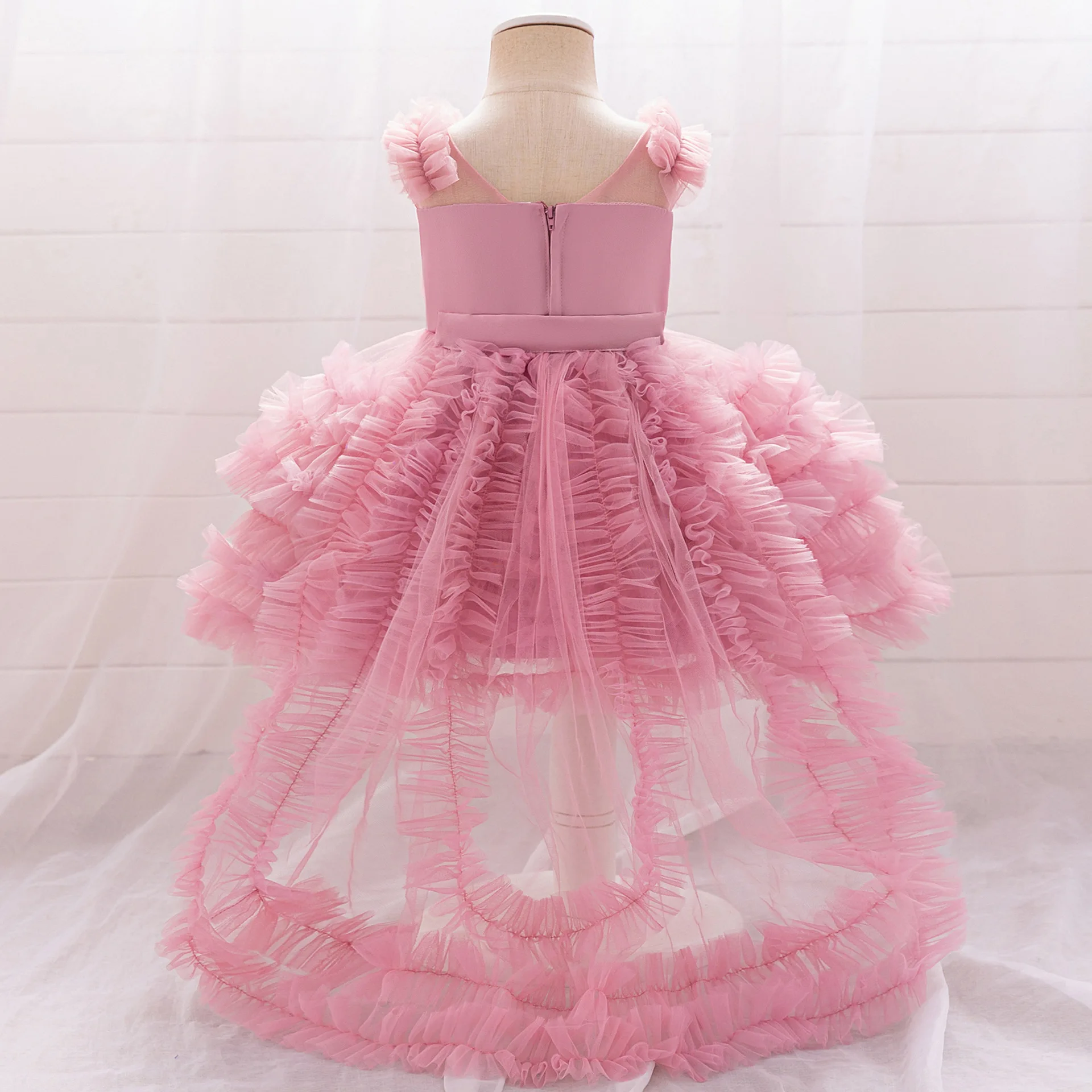 Детские костюмы со шлейфом детское свадебное платье принцессы на день рождения