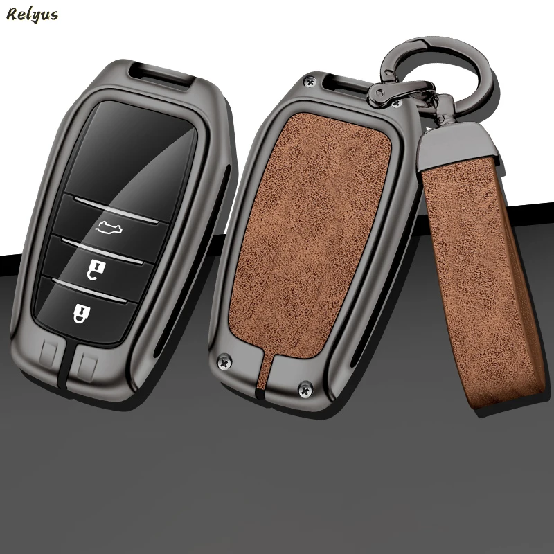 

Zinc Alloy Car Key Case Protector Cover For Toyota RAV4 Corolla Hilux Fortuner Land Cruiser 200 Camry Sienna Previa Key Shell