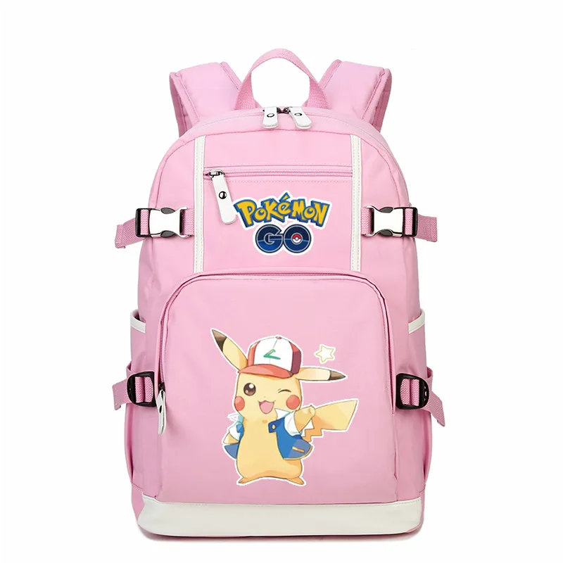 

Kawaii Backpack Pikachu Anime Peripheral School Bag Cute Backpack Men's and Women's Polyester Large-Capacity Travel Bag Gift