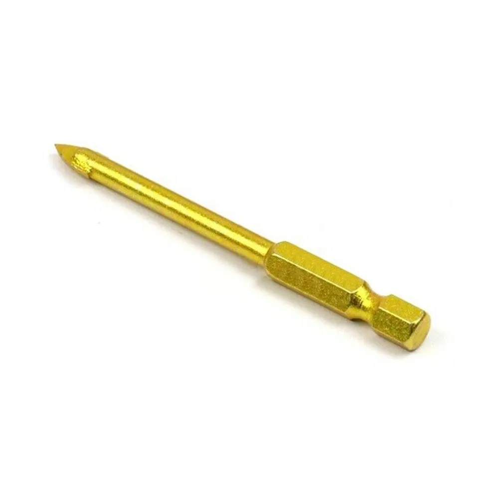 

10* Drill Bit 10pcs 6mm Alloy Ceramic Gold Spear Head Superhard Tile Glass Titanium Tungsten Carbide Hot New Nice