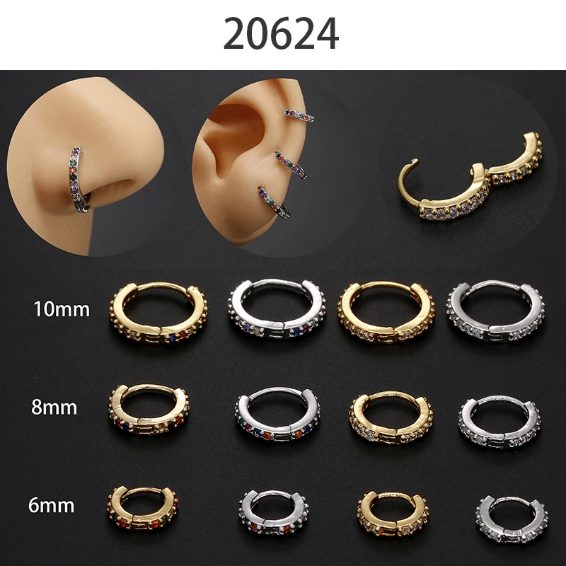 

1pcs Rainbow Little Huggies Stainless Steel Hoop Earrings Girl Tiny Rings Cartilage Small Helix Piercing Tragus Circle Men Hoops