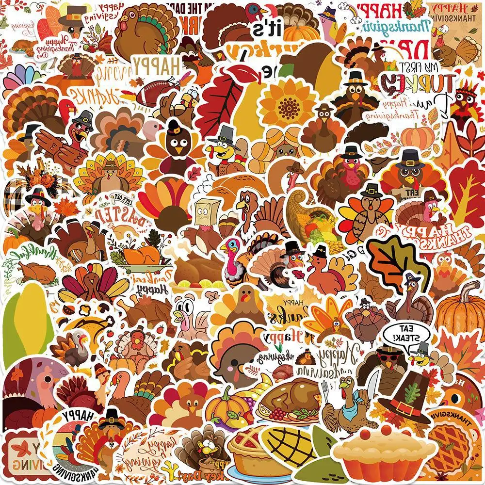 

Наклейки в виде турецкой тыквы на День Благодарения, 50/100 шт.