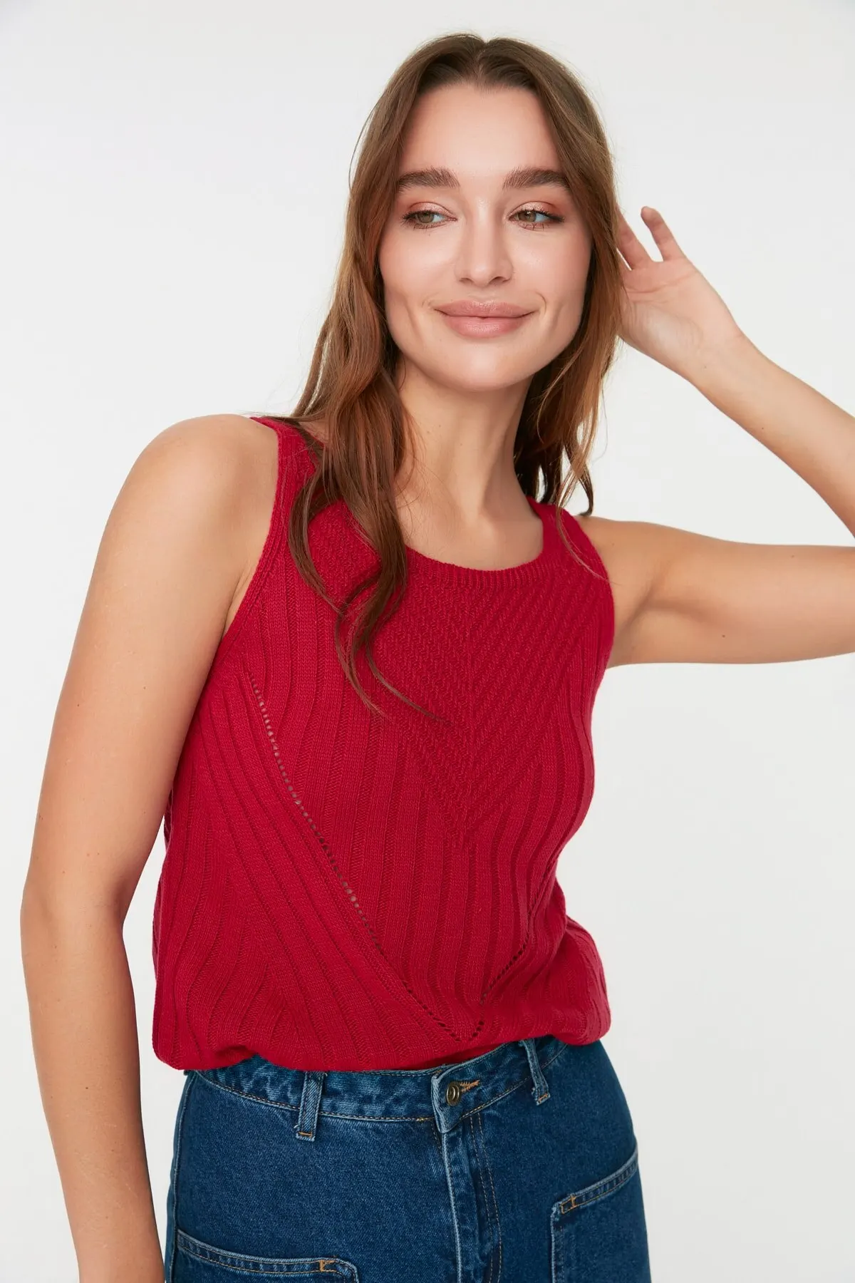 

Women's Summer Crop Top Blouse Knit Detailed Knit Detailed Knit Blouse Casual Tank Top Vest Blouse