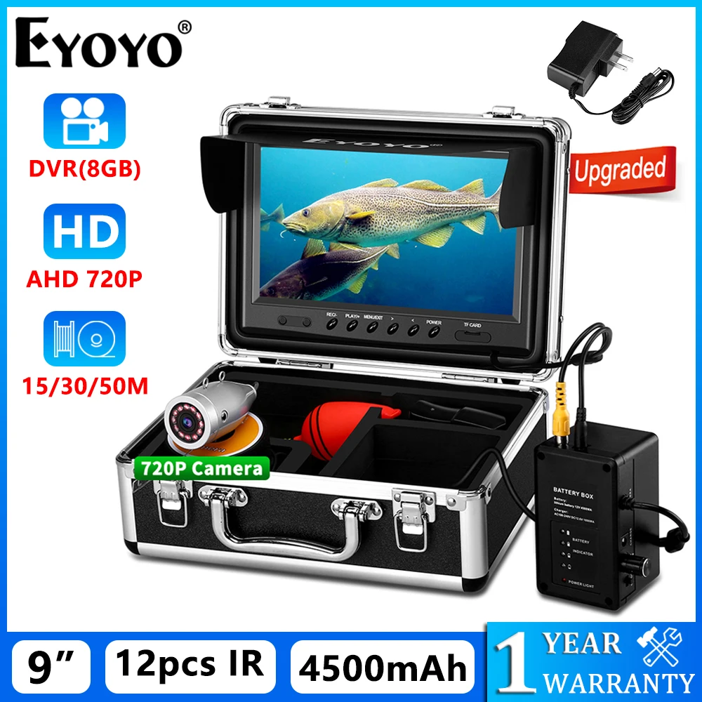Eyoyo-Новый комплект эхолота с поддержкой функции DVR 9-дюймовый дисплей 1024x600