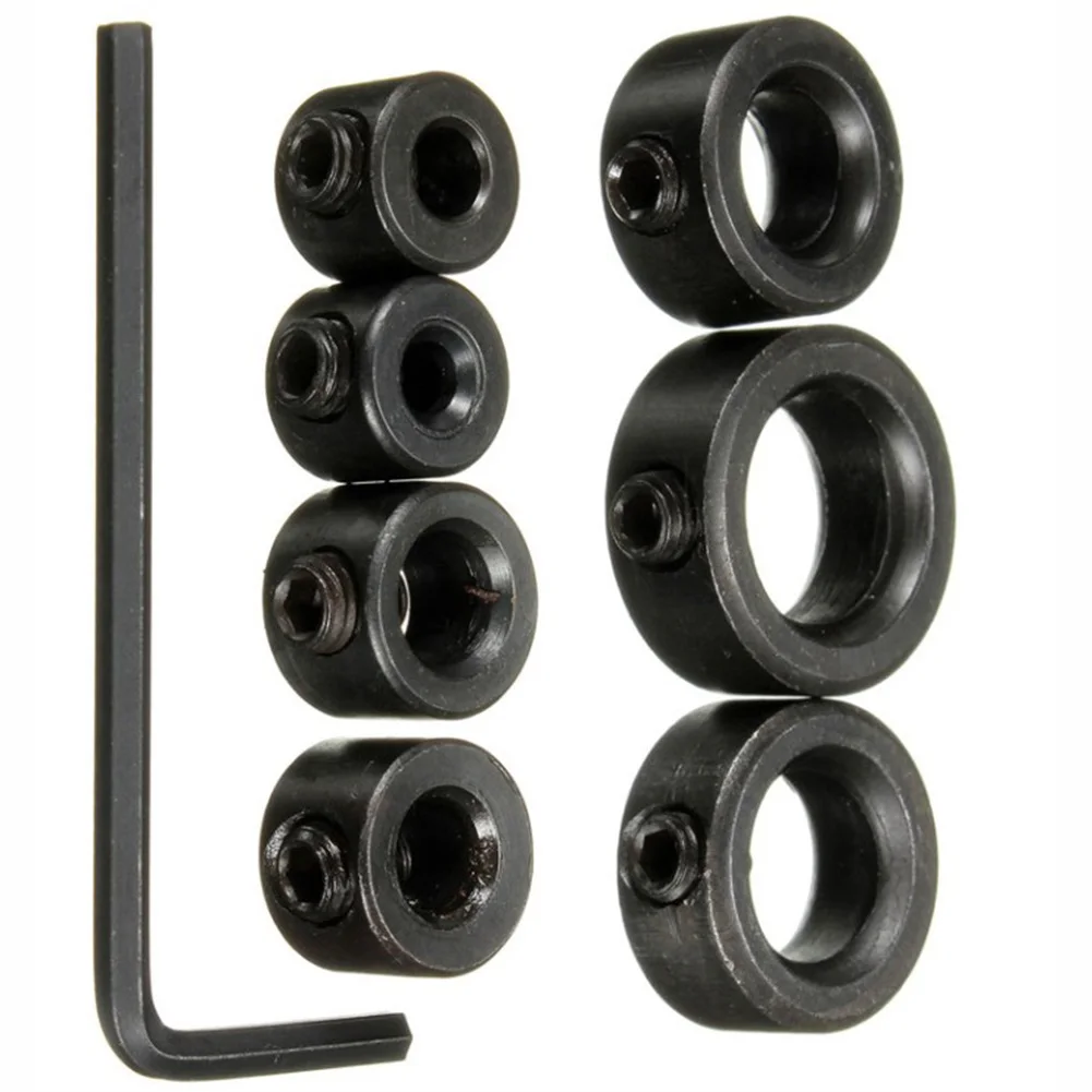 

Durable Drill Chuck Power Tool 7Pcs Depth Stop Collar Ring Drill Bit Hex Wrench Positioner Spacing Ring Locator
