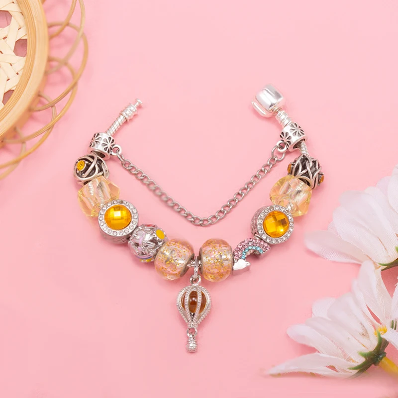 Воздушные шары бусины змеиная цепочка с радужной подвеской сделай сам брендовый