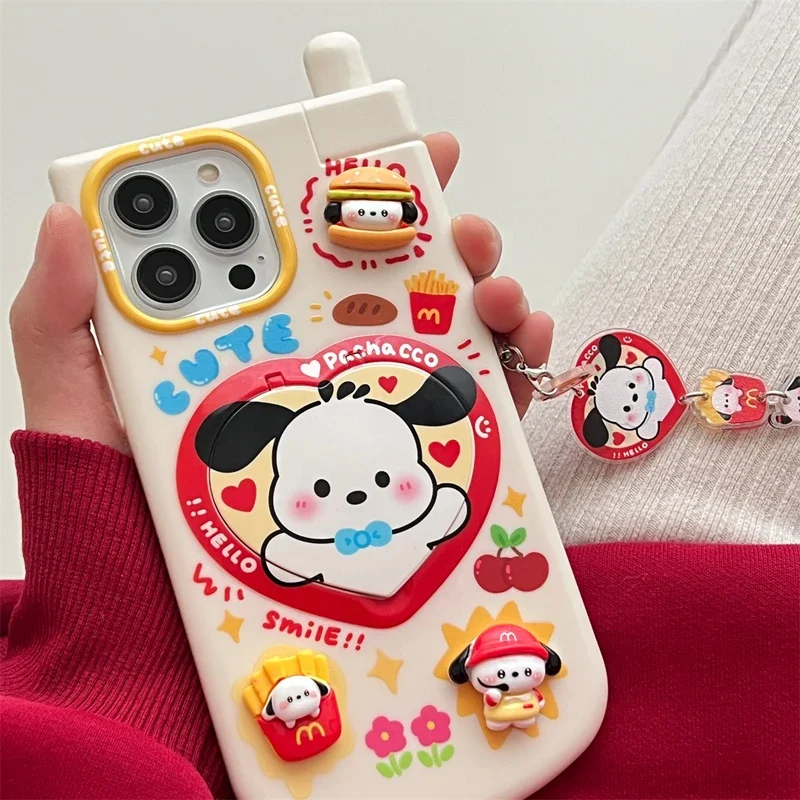 Милый мультяшный 3D чехол для телефона Sanrio почтовый iPhone 15 Pro 14 13 12 11 Max чехлы скрытые