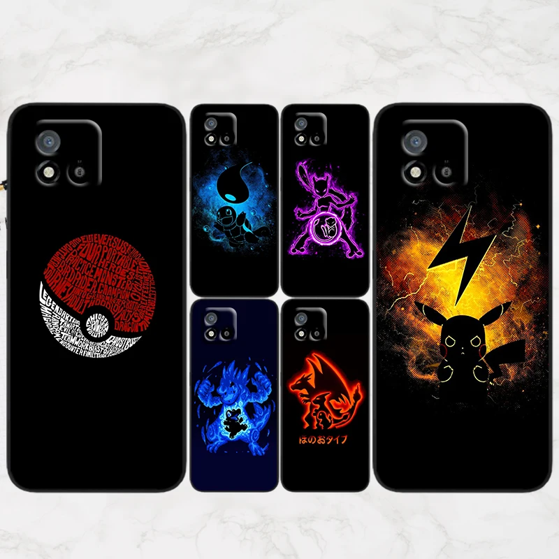 

Anime Pikachu Pokemon For OPPO Realme Narzo 50A 50i 30 20 C15 Q3 8i 8 7i 7 Global 6 5 Pro 5G Black Phone Case Fundas Capa