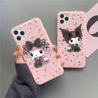 hello kitty kuromi my melody phone case for iphone 13 12 11 pro max mini xs 8 7 6 6s plus se 2020 xr candy color silicone cover