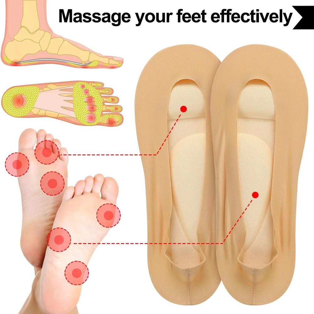 3D Arch Support Flat Feet Insoles Women High Heels Shoes Insert Orthopedic Insoles for Shoes Invisible Breathable Ice Silk Socks